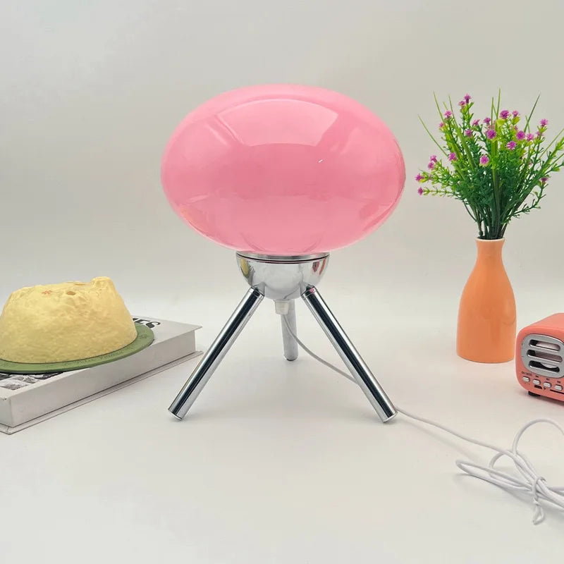 Lámpara Aura Bauhaus RGB — Diseño Hongo de Vidrio