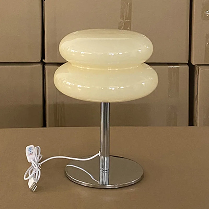 Lámpara Hongo Bauhaus Ámbar USB — Luz Tricolor Regulable