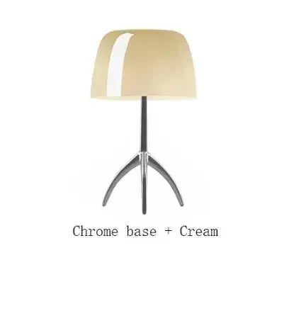Lámpara de Mesa Lumier — Cristal Opalino y Cromo Pulido
