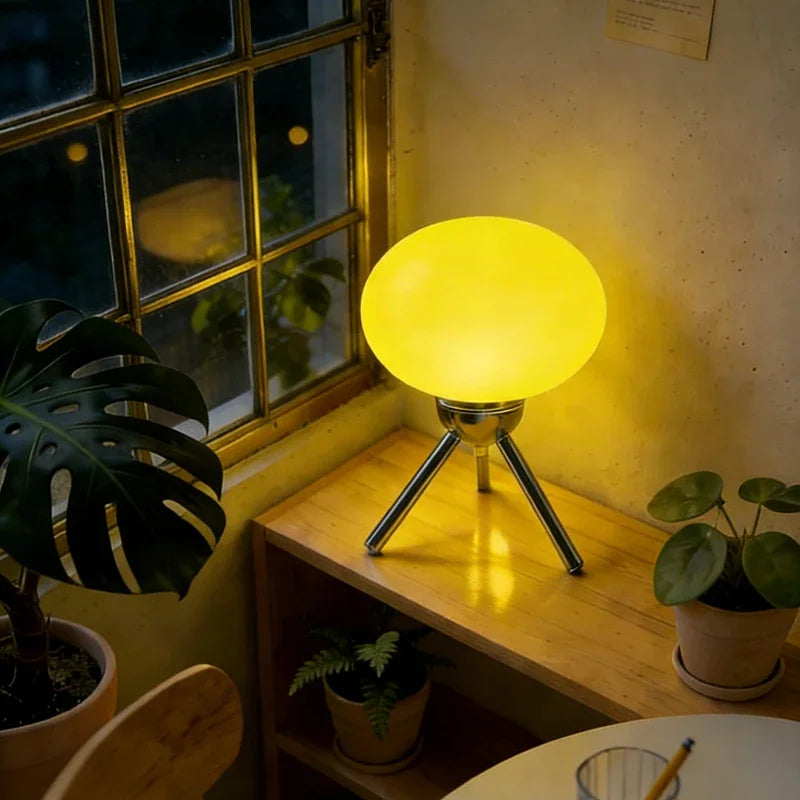 Lámpara Aura Bauhaus RGB — Diseño Hongo de Vidrio