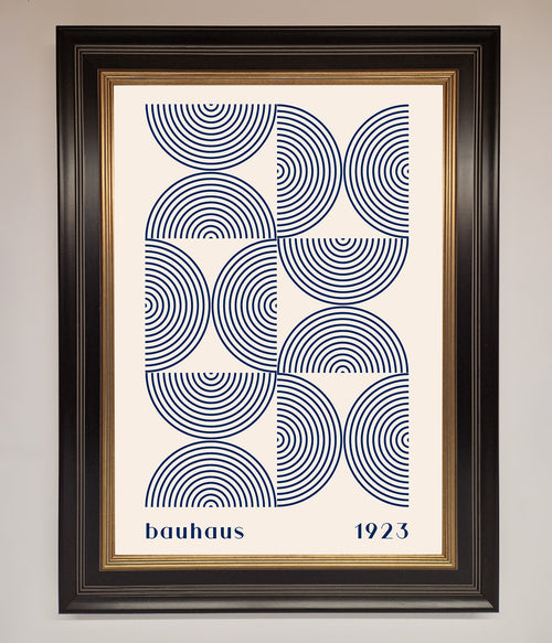 Lámina Enmarcada Bauhaus 1923 — Azul Abstracto