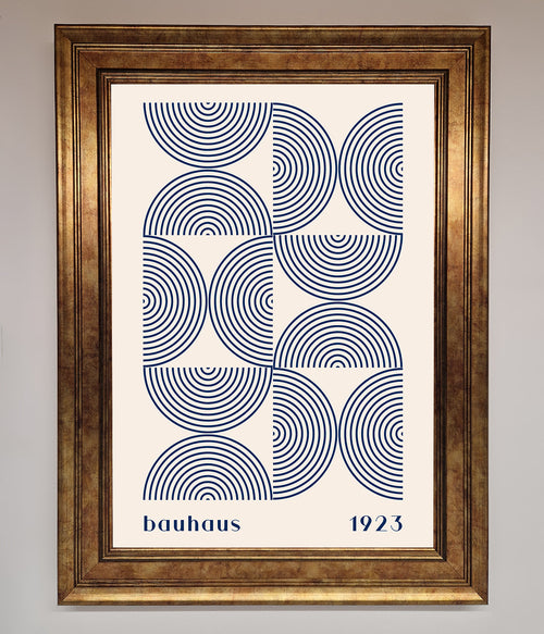 Lámina Enmarcada Bauhaus 1923 — Azul Abstracto