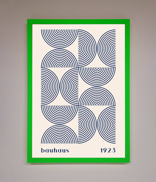 Lámina Enmarcada Bauhaus 1923 — Azul Abstracto