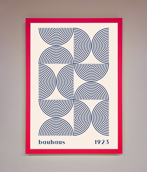 Lámina Enmarcada Bauhaus 1923 — Azul Abstracto