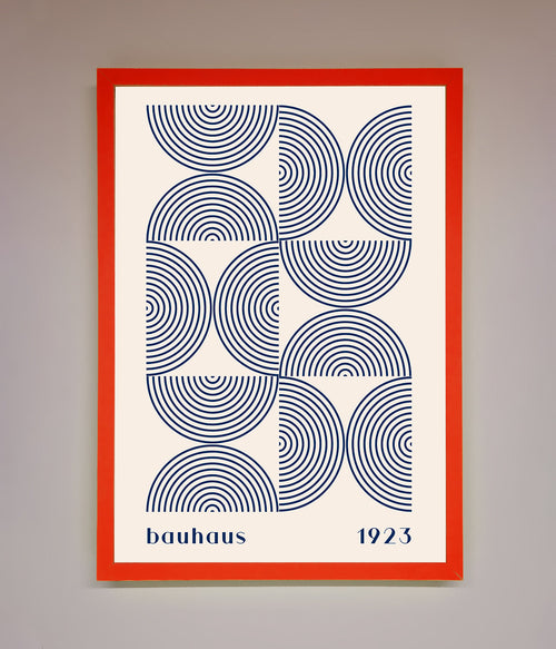 Lámina Enmarcada Bauhaus 1923 — Azul Abstracto