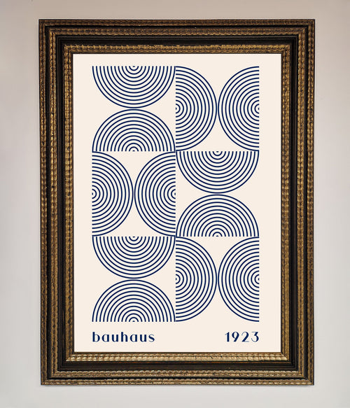 Lámina Enmarcada Bauhaus 1923 — Azul Abstracto