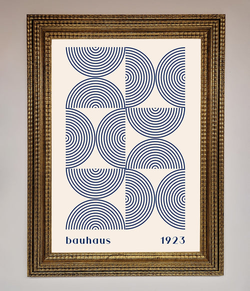 Lámina Enmarcada Bauhaus 1923 — Azul Abstracto