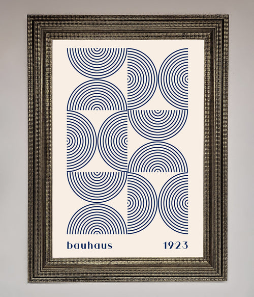 Lámina Enmarcada Bauhaus 1923 — Azul Abstracto