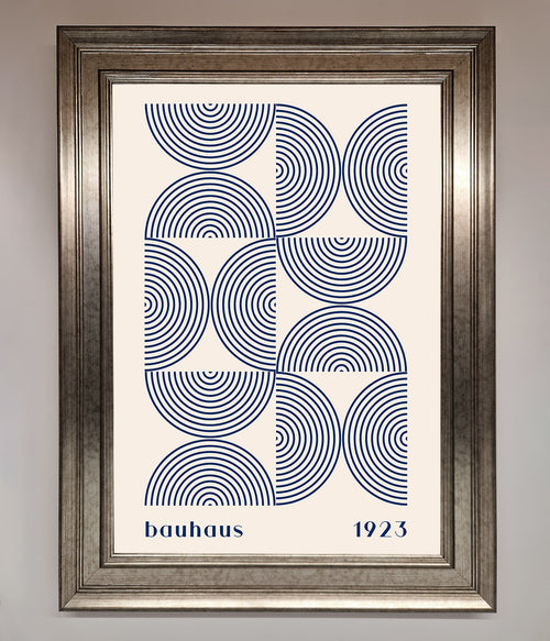 Lámina Enmarcada Bauhaus 1923 — Azul Abstracto
