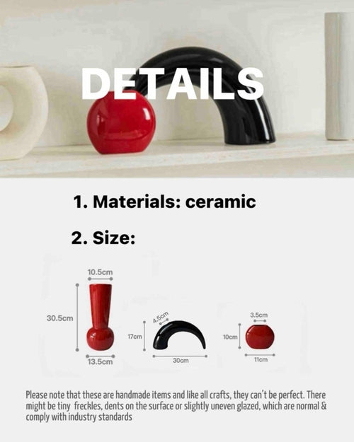 Jarrón Nara Rojo — Bauhaus Art Déco