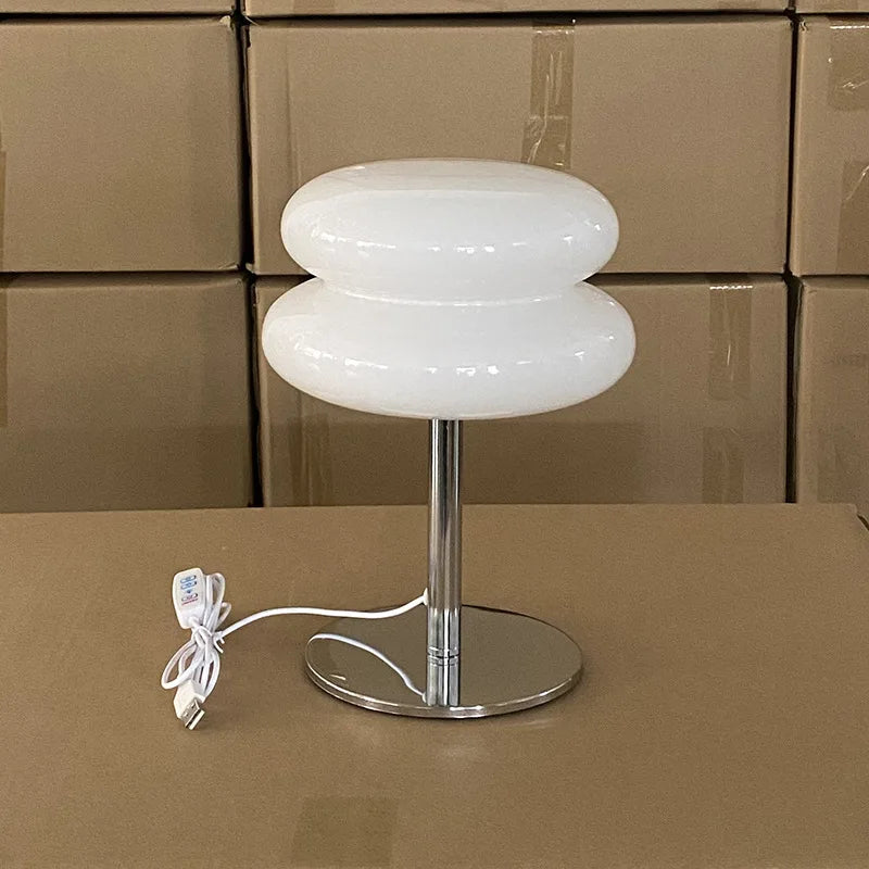 Lámpara Hongo Bauhaus Ámbar USB — Luz Tricolor Regulable