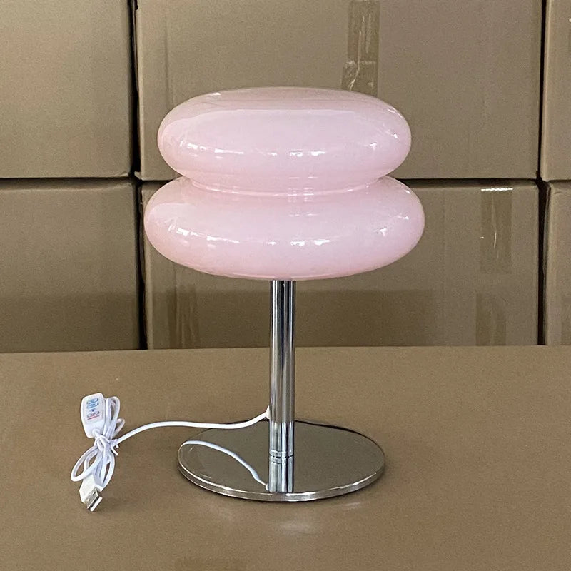 Lámpara Hongo Bauhaus Ámbar USB — Luz Tricolor Regulable